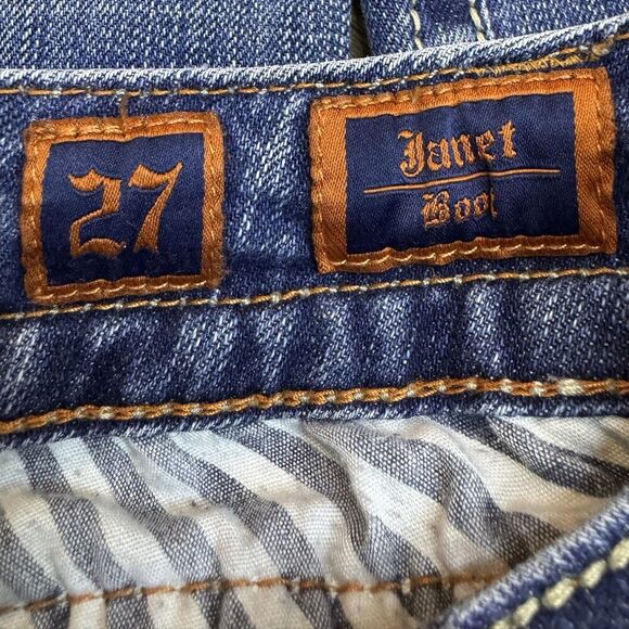 Rock Revival Janet Boot Cut Size 27 Medium Wash Denim Blue Jeans Womens 27x33.5 - Picture 12 of 15